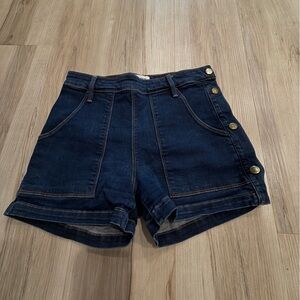 Frame women shorts dark blue denim wash size 25